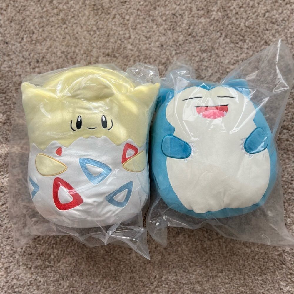 Pokemon Center Exclusive 12 inch Snorlax and Togepi Squishmallows Set